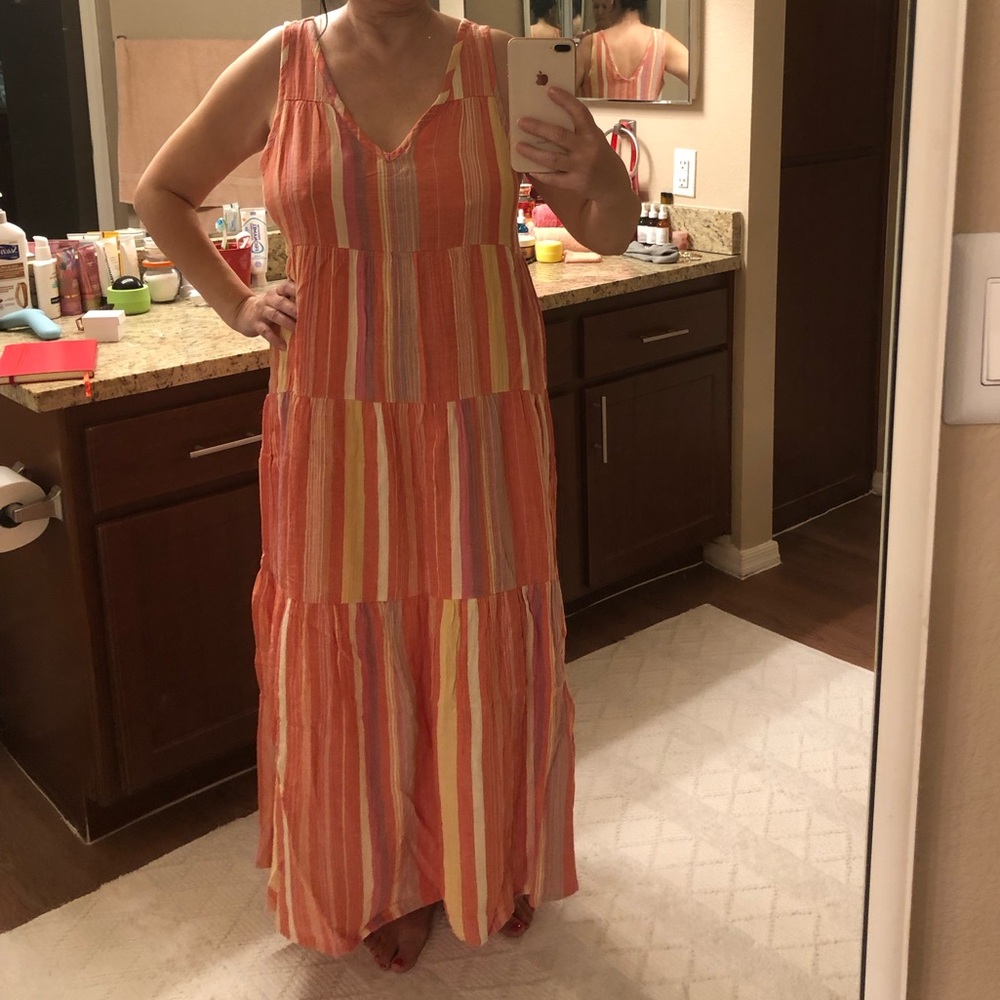 Marine Layer Red and Pink Striped Garment